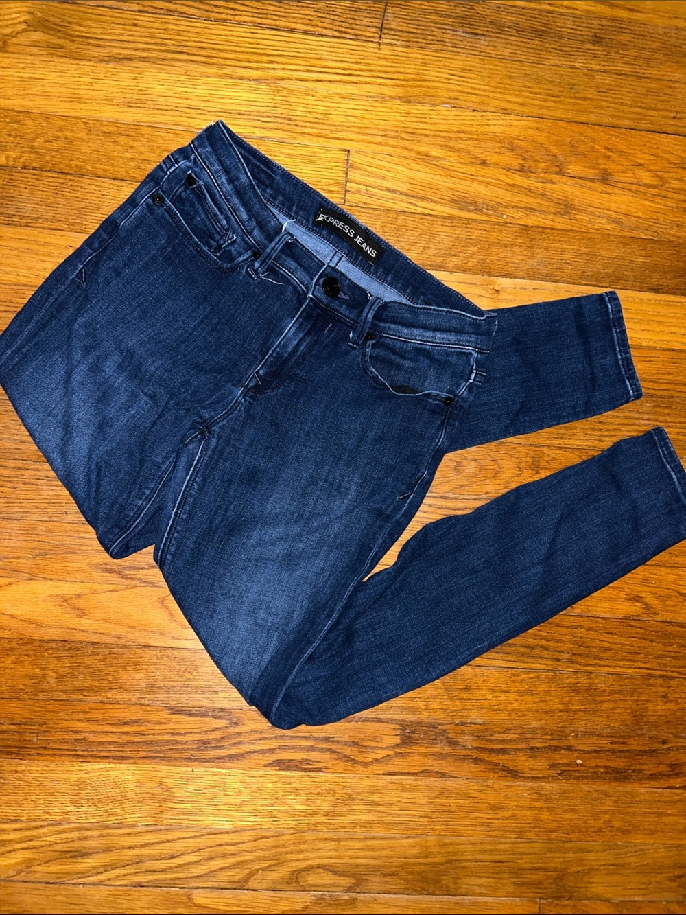 Express Dark Blue Skinny Jeans for Women